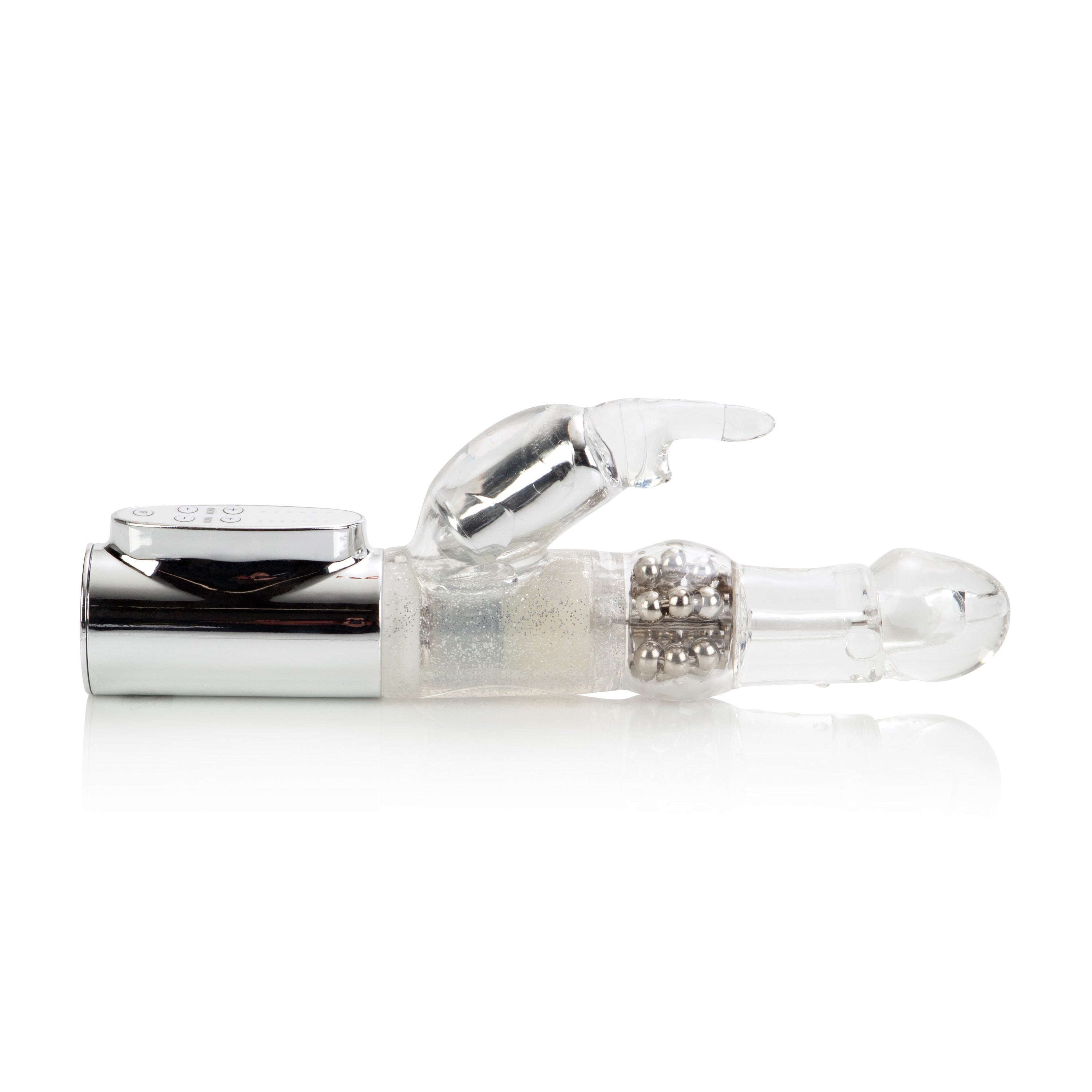 Platinum Silver Jack Rabbit Vibrator with Rotating Metal Beads VIBRATORS-RABBIT