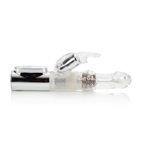 Platinum Silver Jack Rabbit Vibrator with Rotating Metal Beads VIBRATORS-RABBIT