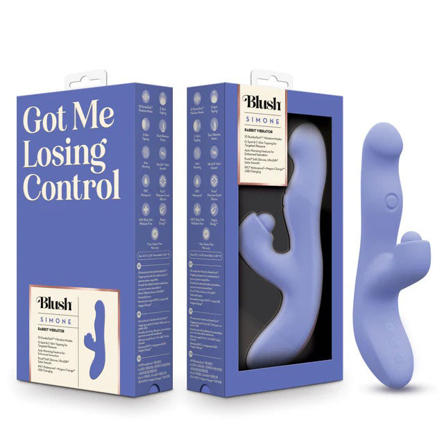 Blush Collection Simone 8.5 Inch Rabbit Vibrator with G-Spot Tapping Purple > Vibrators > Ladies > Rabbit