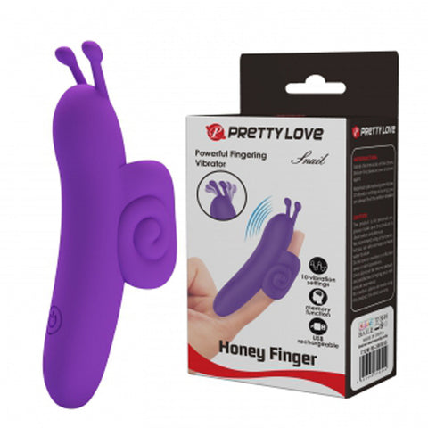 Pretty Love Snail Honey Finger Vibrator in Purple Silicone Finger Stimulator