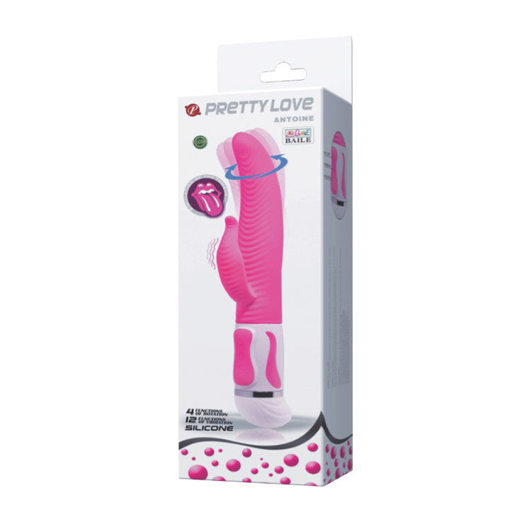 Pretty Love Antonie Twisting Rabbit Vibrator in Pink Silicone Vibrators