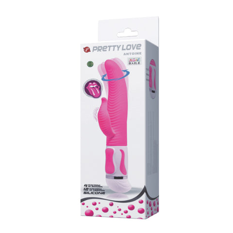 Pretty Love Antonie Twisting Rabbit Vibrator in Pink Silicone Vibrators