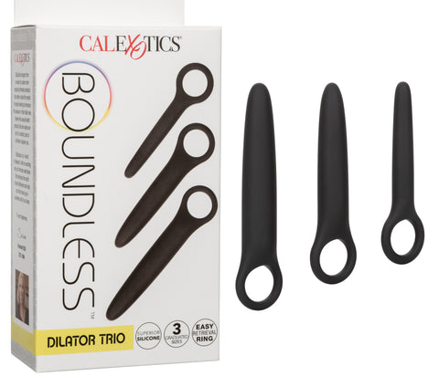 Boundless Dilator Trio Black Silicone Set with Three Graduated Sizes and Easy Finger Loop Dilators