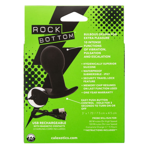 Rock Bottom Pop Probe Black Adult Intimacy Toy for Pleasure Butt Plugs
