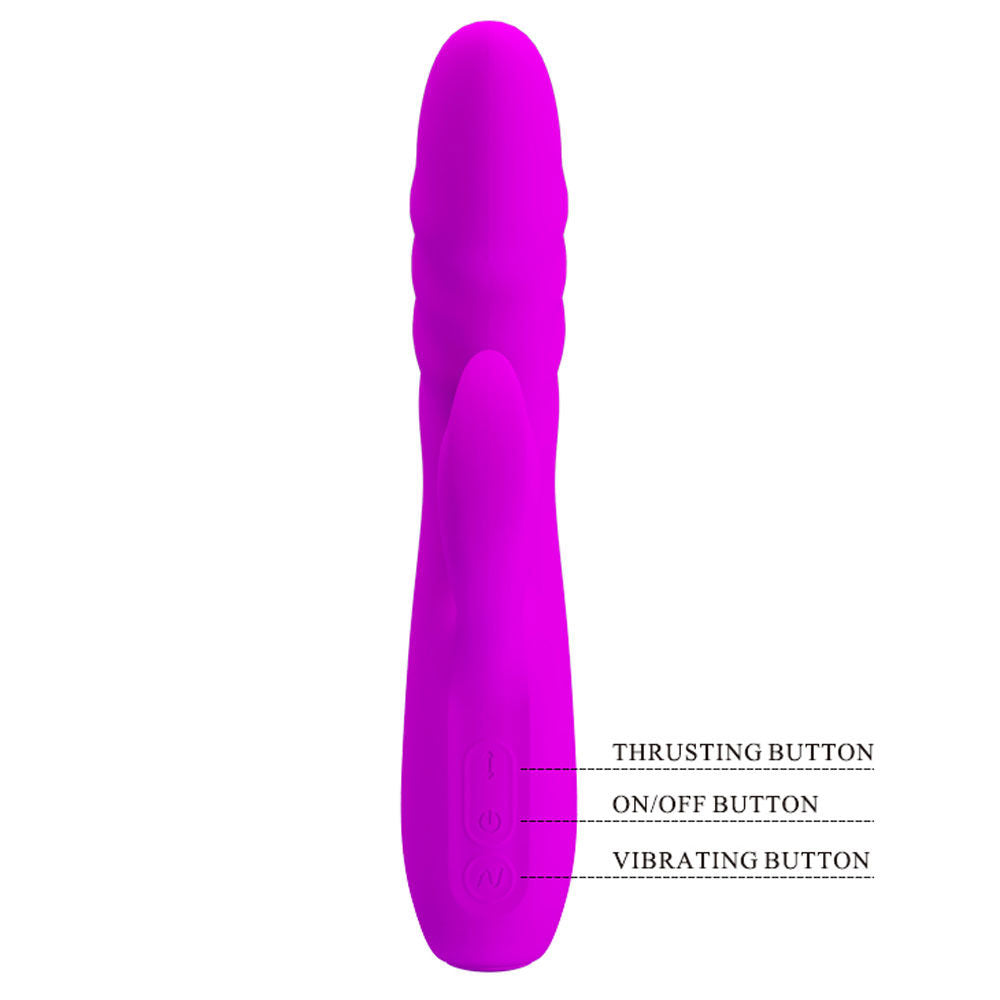 Pretty Love Melanie Powerful Thrusting Rabbit Vibrator Purple Purple DONGS Thrusting