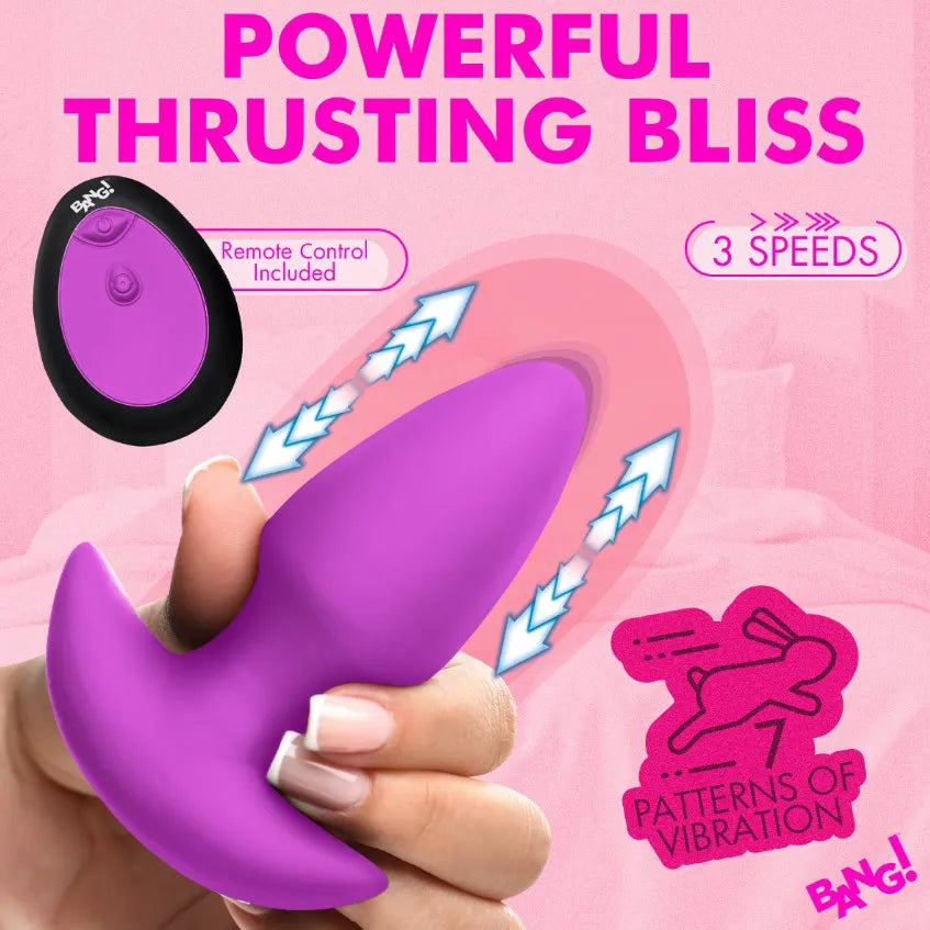 Thrusting and Vibrating Silicone Butt Plug – Wireless Remote-Controlled Butt Plug > Anal Range > Vibrating Butt Plugs