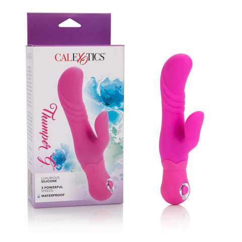 Posh Blue Silicone Thumper Dual Massager with 3 Speeds VIBRATORS-RABBIT
