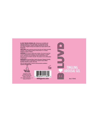 B-LUVD Tingling Arousal Gel 118 ml - Water Based Unisex Lubricant ENHANCERS