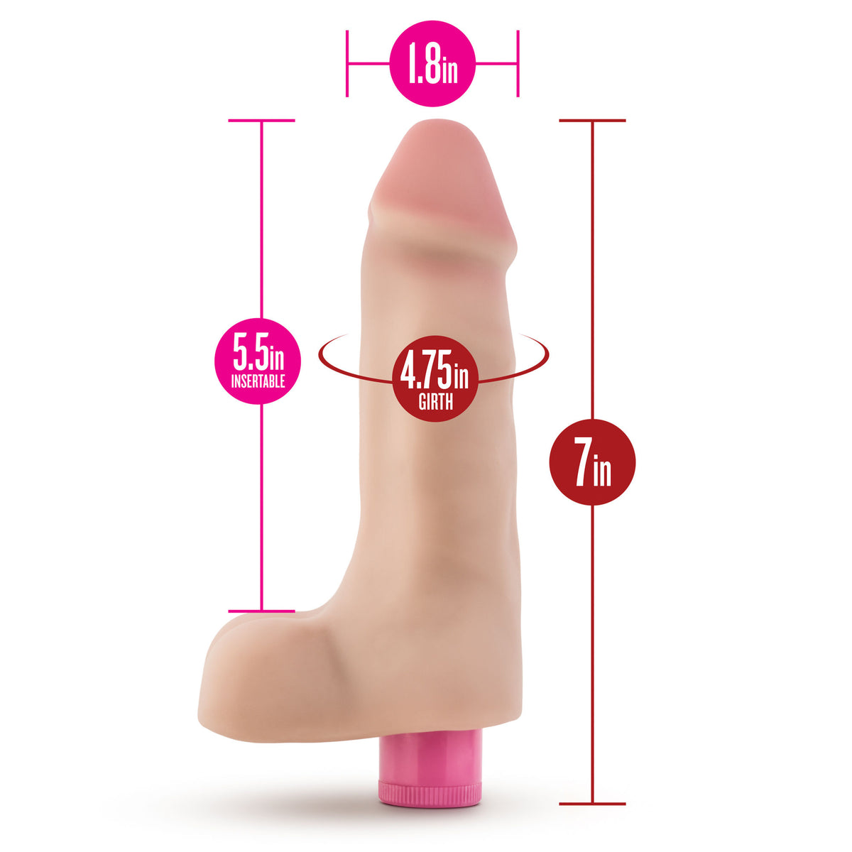 X5 Plus - 7 Inch Vibrating Cock - Beige Beige > Realistic Dildos and Vibes > Penis Vibrators