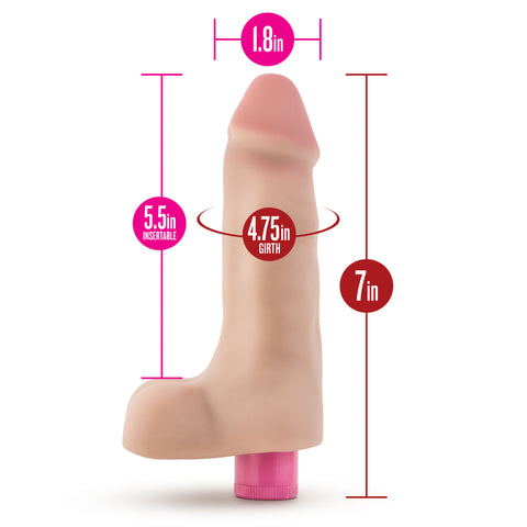 X5 Plus - 7 Inch Vibrating Cock - Beige Beige > Realistic Dildos and Vibes > Penis Vibrators