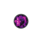 Cheeky Charms Gunmetal Round Butt Plug with Purple Jewel Medium > Anal Range > Jewel Butt Plugs