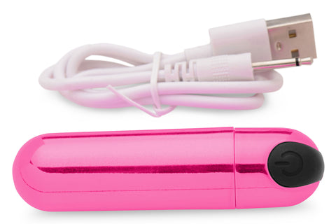 Bang! 10X Vibrating Metallic Bullet - USB Rechargeable Bullet BULLETS