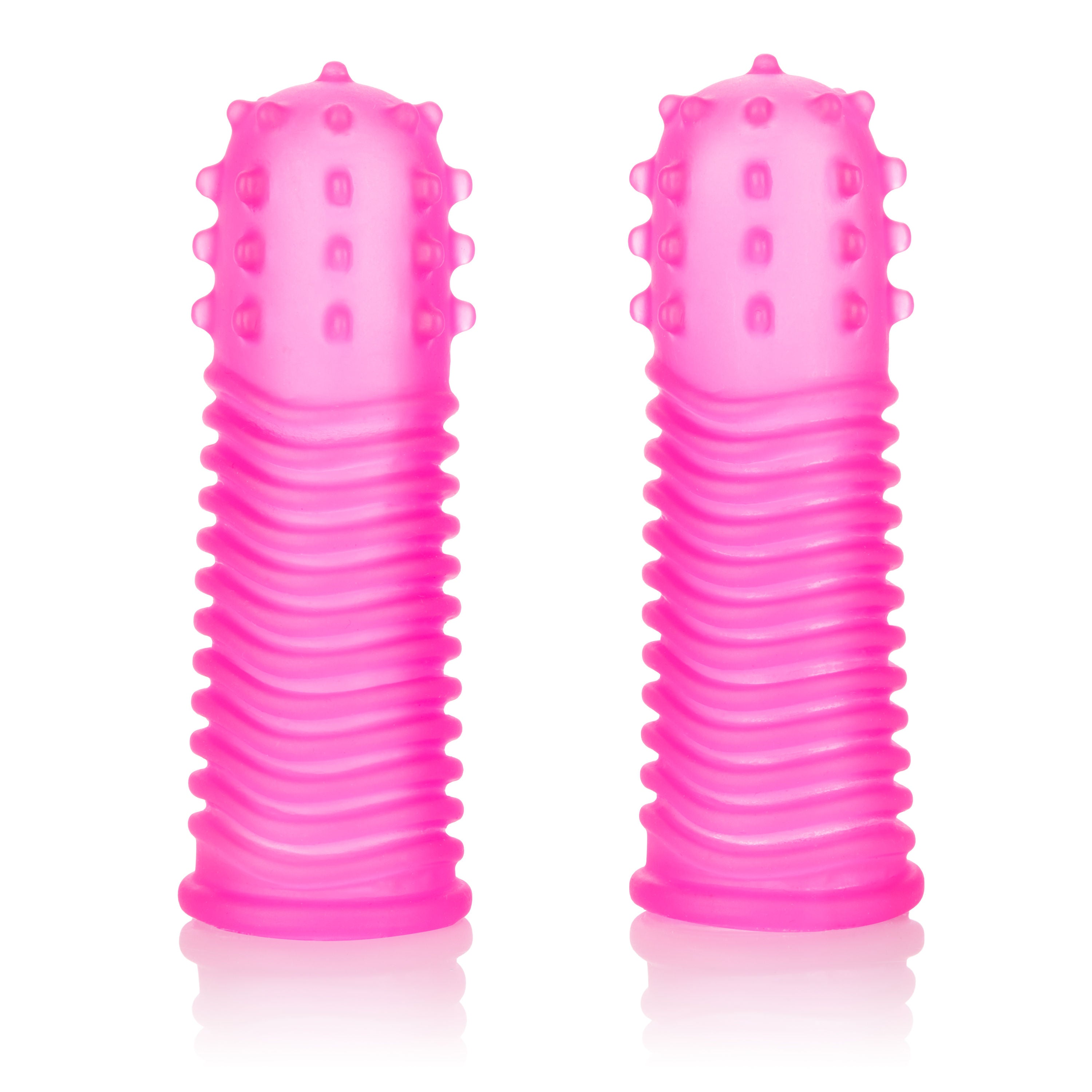 Intimate Play Finger Tingler (Pink) – Flexible Ribbed Teaser Set Finger Stimulator