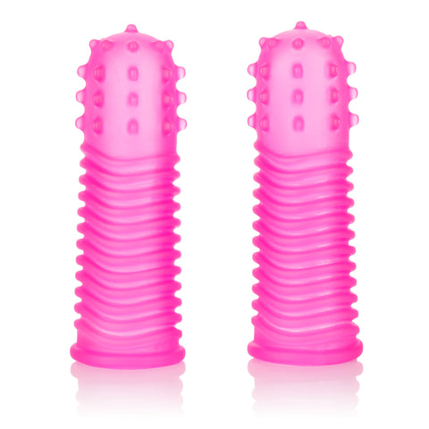 Intimate Play Finger Tingler (Pink) – Flexible Ribbed Teaser Set Finger Stimulator