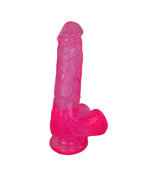 Get Lucky 7 Inch Purple Jelly Dildo with Suction Base Pink > Dildos > Realistic Dildos