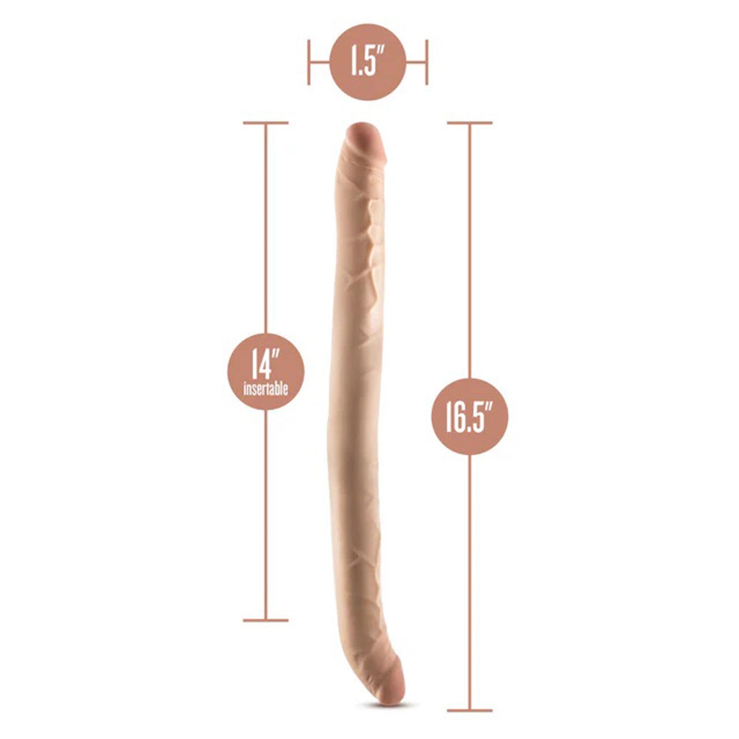 Dr Skin Plus 16.5 Inch Posable Double Dong 42 Centimeter Dual Ended Dildo Double Dongs