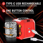 M for Men Slambox Male Masturbator with 7 Rotation Modes Red > Sex Toys For Men > Masturbators > Vibrating