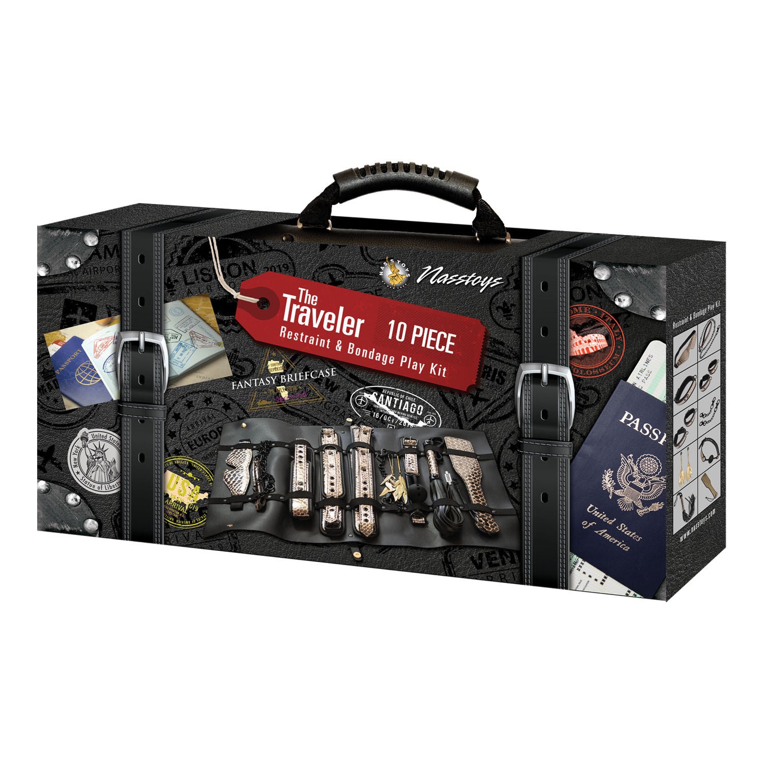 Traveler 10-Piece Bondage Kit with Restraints and Accessories > Bondage Gear > Bondage Kits