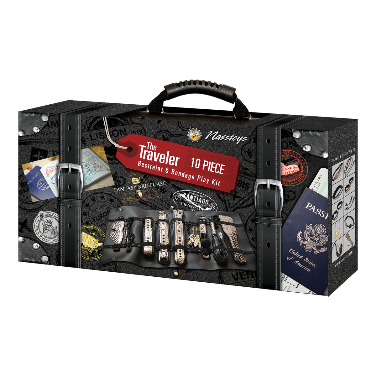 Nasstoys Traveler 10-Piece Bondage Kit (Black and Rose Gold) > Bondage Gear > Bondage Kits