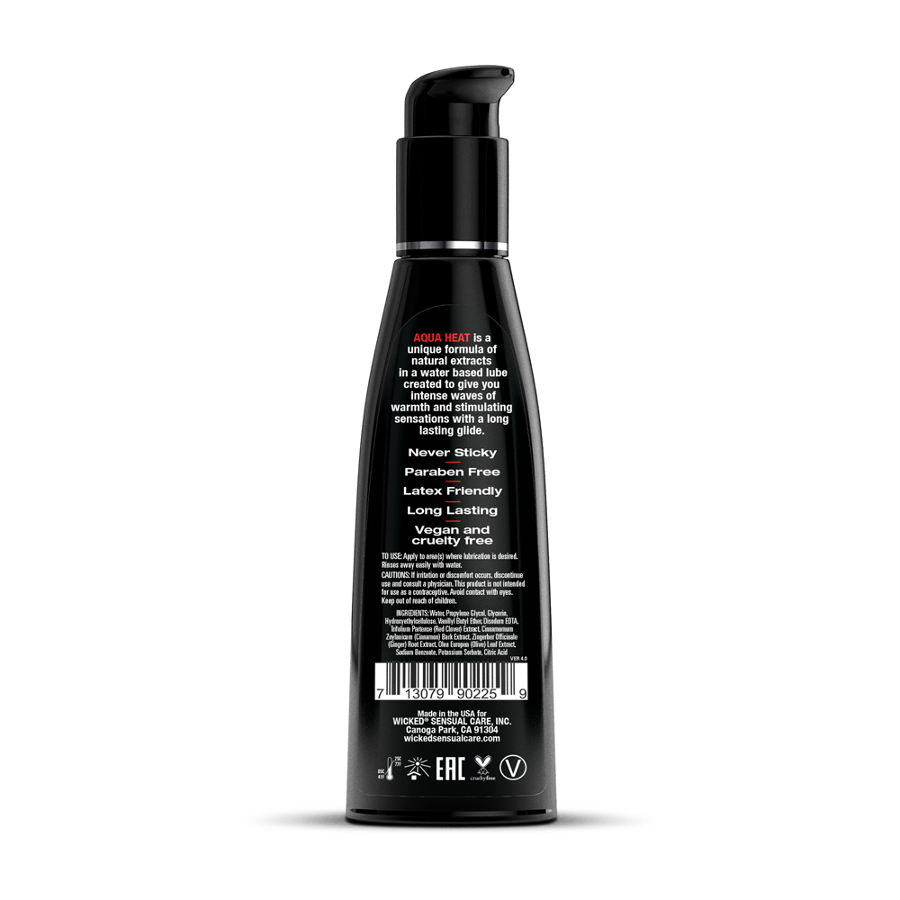 Wicked Aqua Heat Warming Water Based Lubricant 120 ml 4 Ounce Water Based Lube