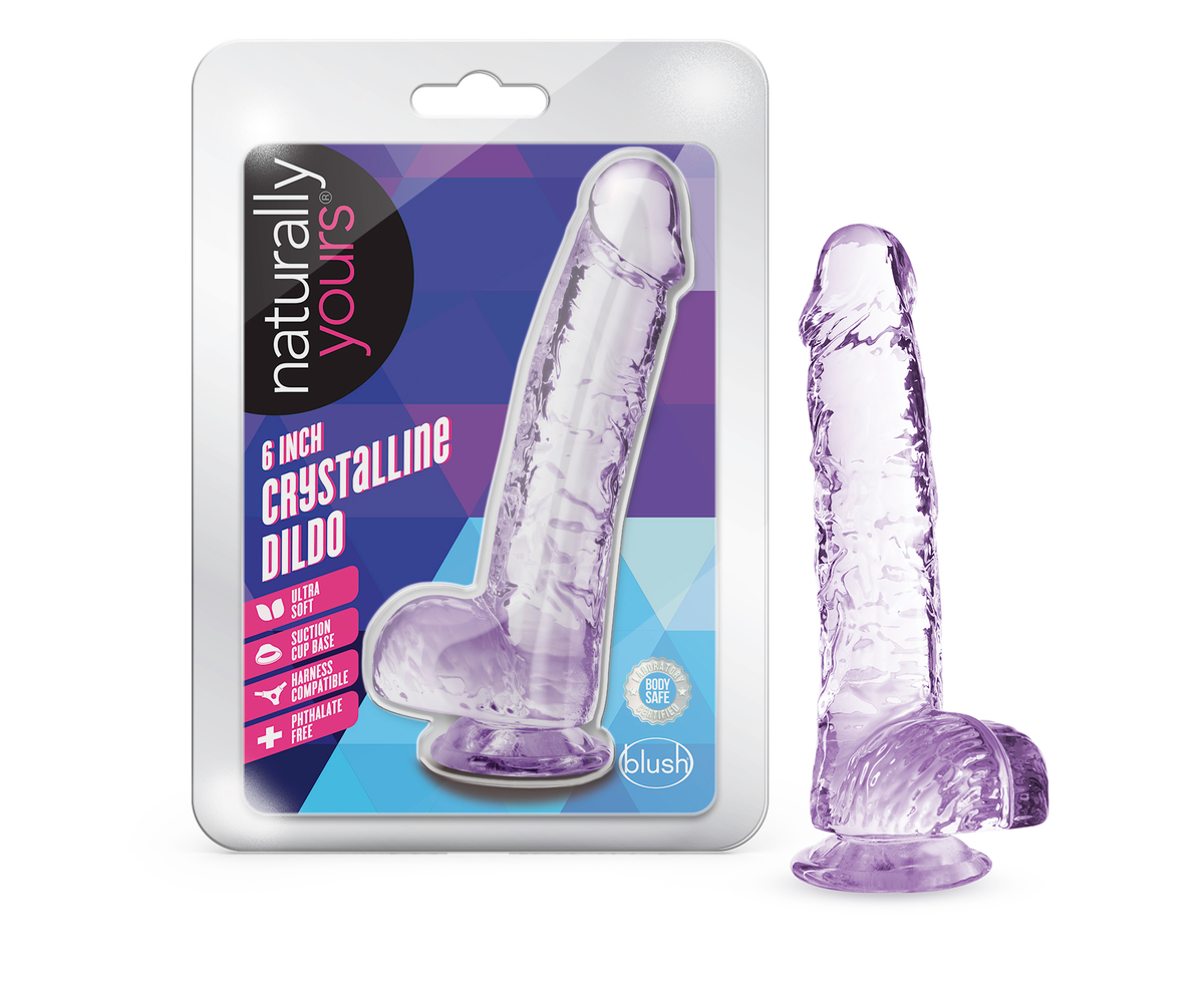Naturally Yours Crystaline Amethyst – 6 Inch Suction Cup Dildo > Dildos > Realistic Dildos