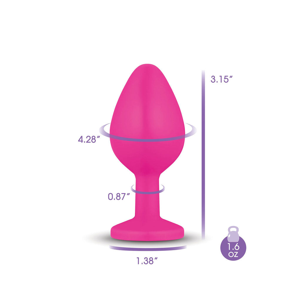 Gemma Purple Gem Pink Silicone Plug (Medium) – Vibrant Anal Plug > Anal Range > Jewel Butt Plugs