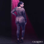 Radiance Plus Size Crotchless Body Suit Black Mesh Rhinestones > Clothes > Plus Size Lingerie