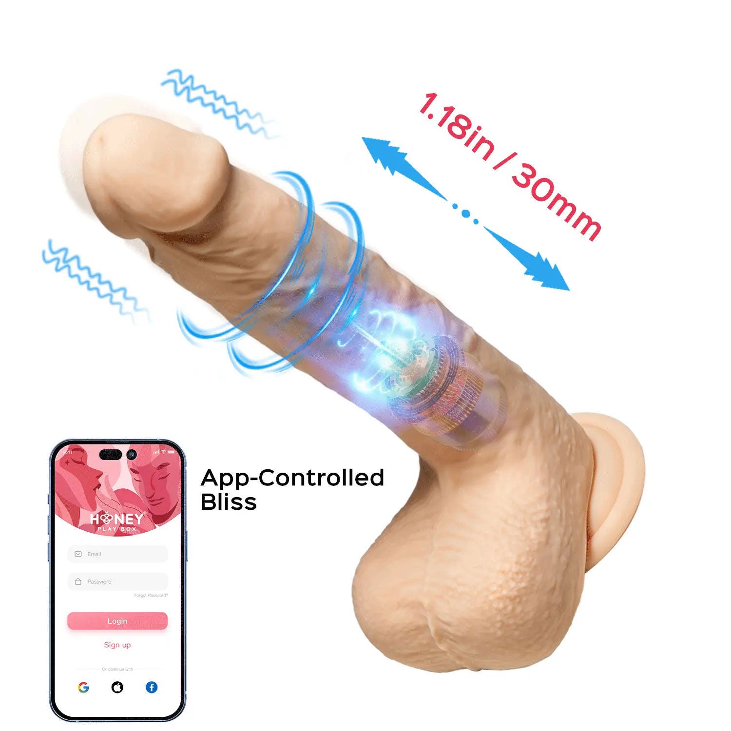Luis App Controlled 8.5 Inch Realistic Thrusting Dildo Toy Dongs Realistic