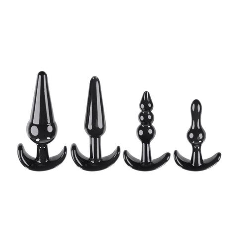Selopa Intro To Plugs Black Butt Plugs Set of 4 > Anal Range > Butt Plug Kits