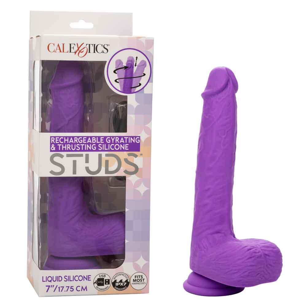 Gyrating Thrusting Silicone Studs 7 Inch Purple Purple > Dildos > Realistic Dildos