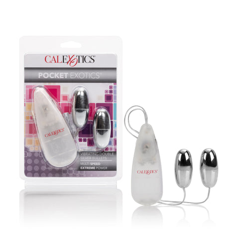 Pocket-Sized Multi-Speed Vibrating Double Silver Bullets Toy BULLETS & EGGS