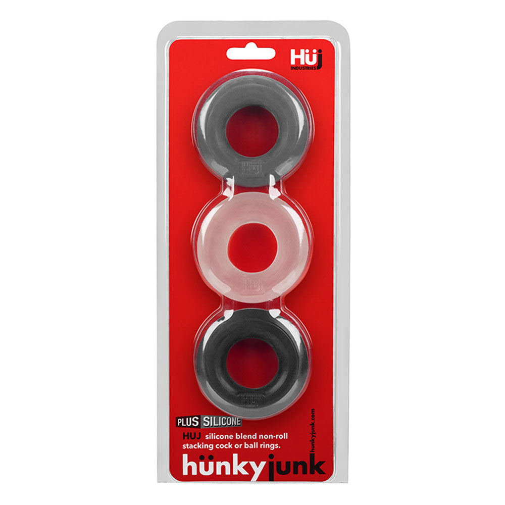 Huj3 C Ring 3 Pack by Hunkyjunk Multi COCK RING Set