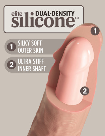 King Cock Elite 6 Inch Vibrating Silicone Dual Silicone Dual Density Cock - Light Dongs Realistic