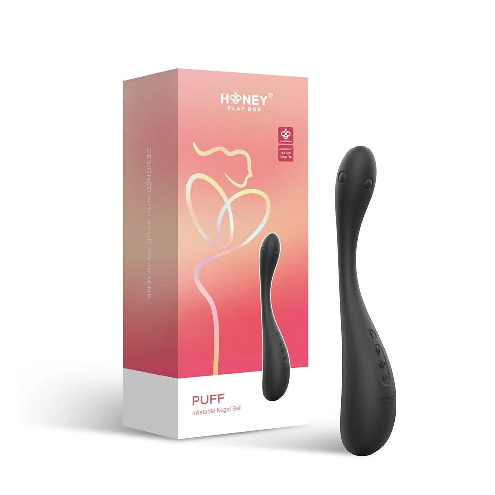 Puff App Control Inflatable Kegel Ball for Pelvic Strengthening Black > Sex Toys For Ladies > Kegel Exercise