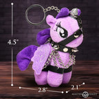 Raven Plum Bondage Pony Keychain – Polyester Plush Vegan Leather Accessory > Novelties > Keychains