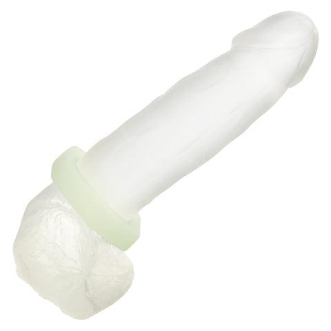 Alpha Glow-In-The-Dark Liquid Silicone Prolong Sexagon Ring White Medium COCK RINGS