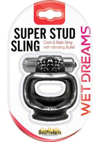 Wet Dreams Super Stud Sling Vibrating Cockring Ultra Intensive Grip Adult Toy > Cock Ring > Vibrating