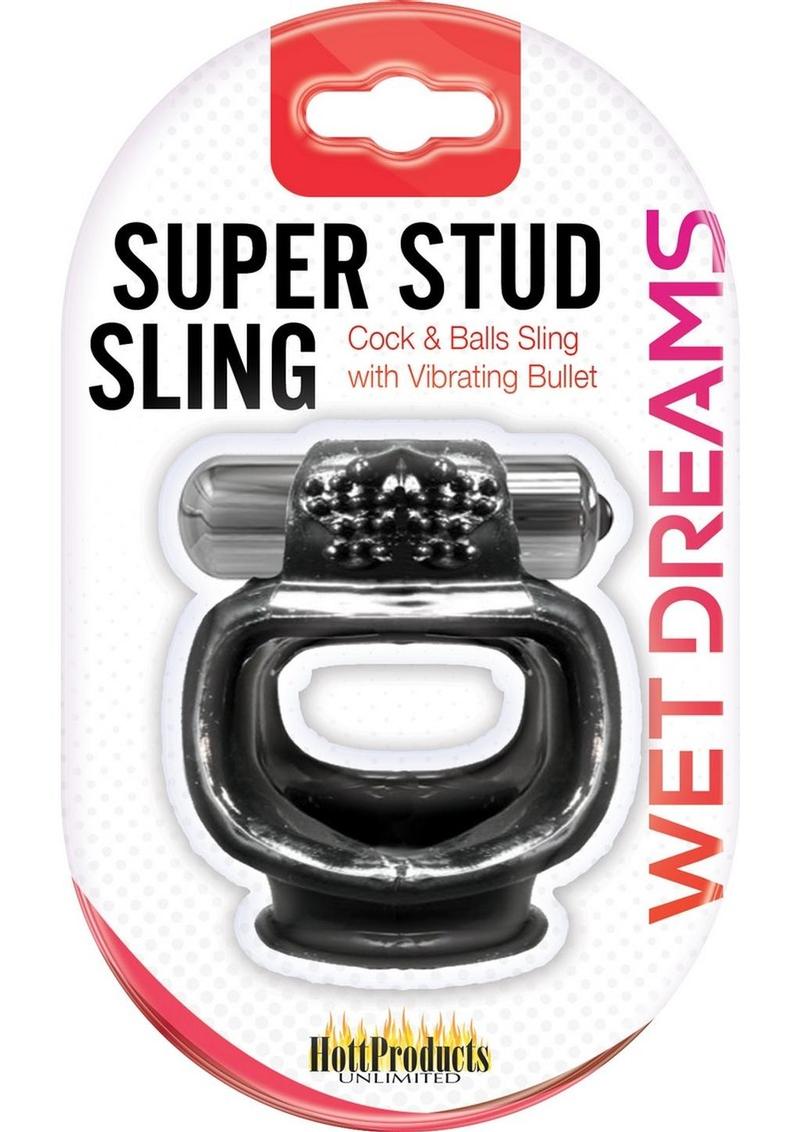 Wet Dreams Super Stud Sling Vibrating Cockring Ultra Intensive Grip Adult Toy > Cock Ring > Vibrating
