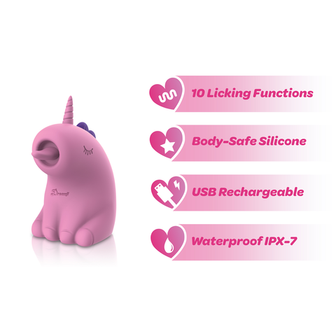 Dreamii Licks Mystical Pink Unicorn Clitoral Stimulator Toy Vibrators