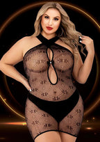 Halters Black Mini Dress Queen Size > Clothes > Dresses and Chemises