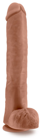 Au Naturel Daddy 14 Inch Mocha Dildo Soft Realistic Texture Dongs Realistic