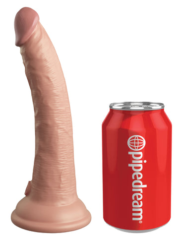 King Cock Elite 7 Inch (Light) – Rechargeable Dual Density Vibrating Dildo Beige DONGS Vibrating