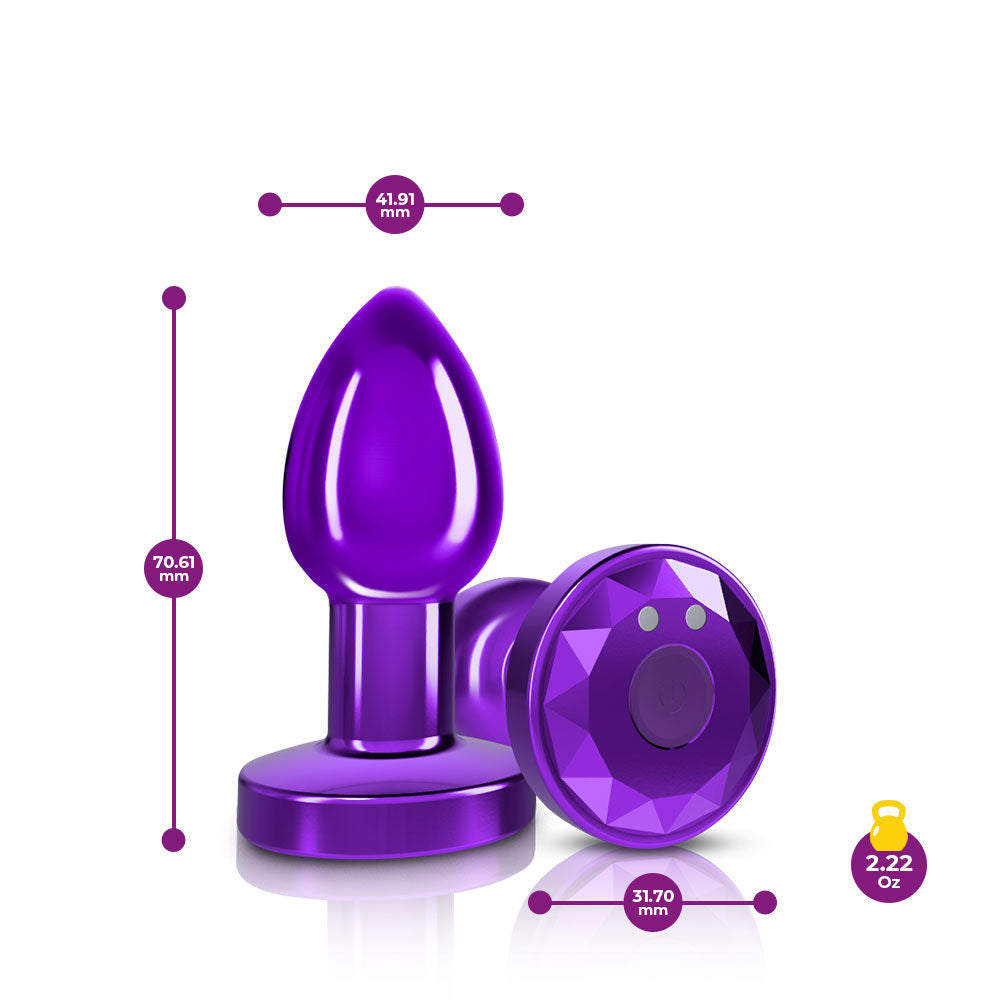 Viben Small Purple Metal Remote-Controlled Vibrating Plug Butt Plugs - Vibrating