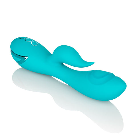 California Dreaming Santa Monica Starlet Teal Massager with 10 Vibration Functions and 3 Thumping Speeds, USB Rechargeable, Ergonomic G-Spot Design VIBRATORS-RABBIT