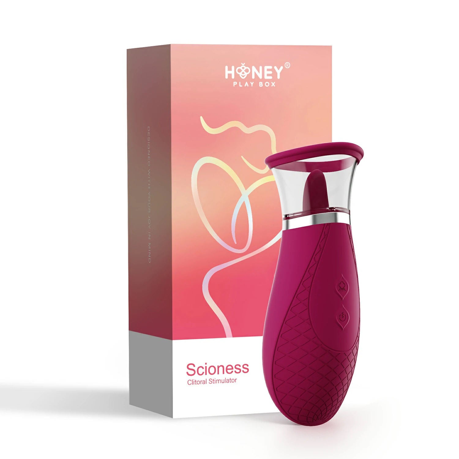 Scioness Rechargeable Clitoral Stimulator Tongue Vibrator Wine Suction Stimulator
