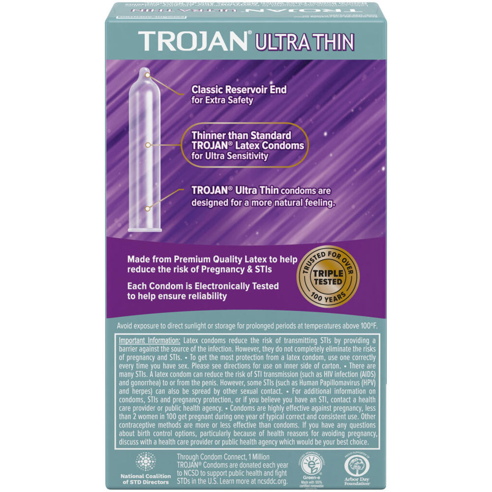 Trojan Sensitivity Ultra Thin Lubricated Condoms - 12 Pack Default Title > Essentials > Condoms