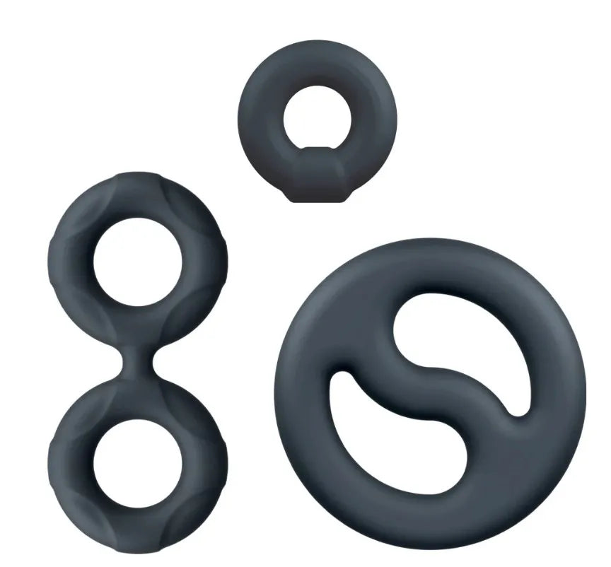Performance Plus Throttle (Black) – Versatile 3-Ring Set Cock and Ball Stretcher > Cock Ring > Sets Main image