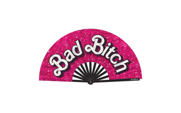 Wood Rocket Adult Toys Pink Bad Bitch Folding Fan 785571087383