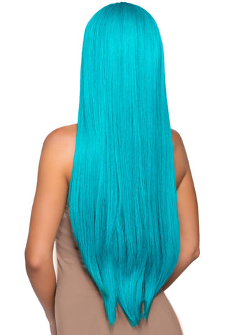 33 Inch Long Straight Center Part Synthetic Wig Raspberry Wigs