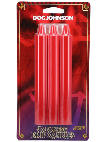 Japanese Drip Candles Red 3 Pack for Sensation Play Red Drip Candles